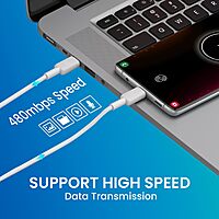 Portronics Link C Square – 60W PD Type-C Cable, 1M, fast charging, durable design, compatible with various devices, ideal for quick data transfer, tangle-free, perfect for home and office use.