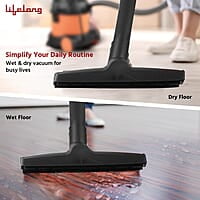 Lifelong 800 W Vacuum Cleaner for Home – 6 L Tank Capacity, Wet & Dry Floor Cleaner Brush - 1.8m Hose Pipe
