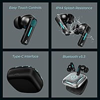 boAt Newly Launched Immortal Airspeed Pro Truly Wireless in- Ear Earbuds w/ 32dB ANC, Beast™ Mode with 40ms Latency, 40hrs Playback, 4 Mics with ENx™, Premium ID w/LEDs & ASAP™ Charge