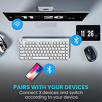 Portronics Wireless TKL Keyboard offers Bluetooth 5.3, compact design, responsive keys, long battery life, lightweight, and portable for convenience.