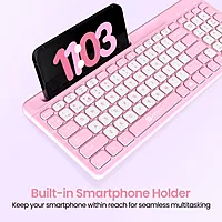 Portronics Bubble Square Green | Bluetooth + USB, Connect 3 Devices, Custom Hotkeys, Compact Design, Ideal for Home/Office, Ergonomic, Long Battery Life, Easy to Use, Stylish and Functional.