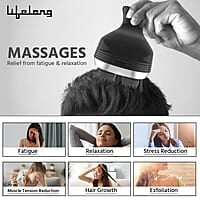 Lifelong LLM225 Rechargeable Head, Scalp Full Body Pain Relief Massager, Electric Head Kneading Massager,4 Speed Modes