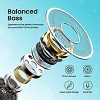 Portronics Twins S9 – TWS Earbuds, 30H Playtime, Digital Display, Bluetooth 5.0, Touch Control, Noise Isolation, Comfortable Fit, White Color, Perfect for Music & Calls, Lightweight Design.