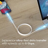 Portronics Maglink C – 60W Type-C Coiled Cable, White. Durable, flexible design for fast charging and data transfer. Ideal for travel, compatible with various devices. Tangle-free and efficient.