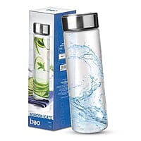 Treo by Milton Borosilicate Crysta Glass Bottle, 1000 ml, Glaze Steel