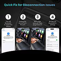 Portronics Tune Bluetooth v5.3 Receiver for Car | Wireless Android Auto + CarPlay | Black
