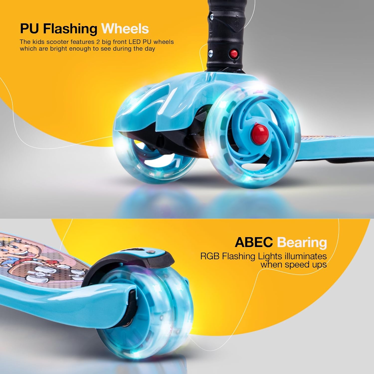 Baybee Flash Scooter for Kids with Foldable & Height Adjustable Handle- Blue Baybee Flash Scooter for Kids with Foldable & Height Adjustable Handle- Blue