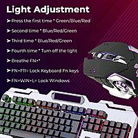 Coconut Magma Wired Gaming Keyboard & Mouse Combo – LED Membrane Keyboard  Anti-Ghosting Keys  6-Button Gaming Mouse  Up to 3200 DPI  1.5m Braided Cable