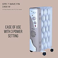 Havells OFR 7 Wave Fins with Fan 1900 watt white