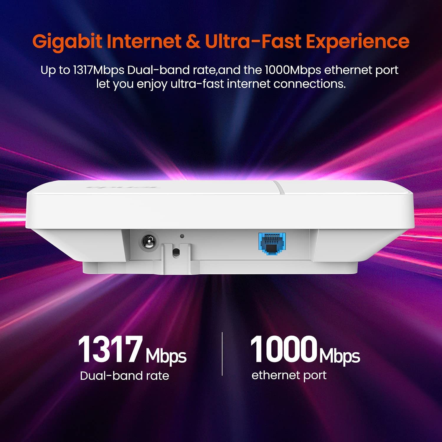 Tenda i24 1200Mbps Dual Band Wave 2 Gigabit Ceiling Mount Access Point (White) Tenda i24 1200Mbps Dual Band Wave 2 Gigabit Ceiling Mount Access Point (White)