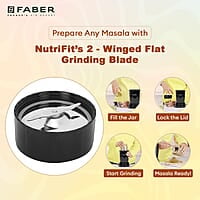 Faber Sportz Blender FSB 3-in-1 Nutrifit Nero Mixer Grinder Blender 400W 100% Copper Motor