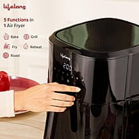 Lifelong 8L Digital Air Fryer for Home with Touch Panel & 8 Pre-Set Menus - 1500 W Electric Airfryer