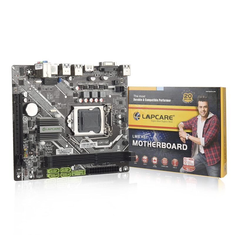 Lapcare LPMH81-N Micro-ATX Motherboard – Intel H81 Chipset | LGA 1150 CPU Support | DDR3 RAM | NVMe Ready | Reliable Desktop Board