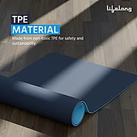 Lifelong Dual Color TPE Material Yoga Mat for Women & Men 6mm Anti-Slip Yoga Mat for Gym Workout Exercise Mat