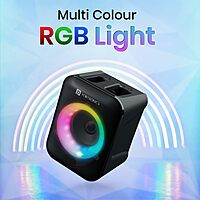 Portronics POR 2735 Apollo One 20W Bluetooth Speaker – BT 5.3  Wireless Karaoke Mic  RGB  Black