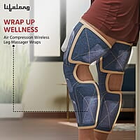 Lifelong Wireless Air Pressure Leg Massager Machine for Home - Thigh & Calf Pressure Massage for Both Legs