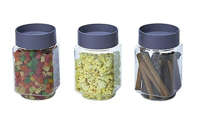 Varmora Store N Stack Square Storage Container Set Of 3 Assorted, 850 ml