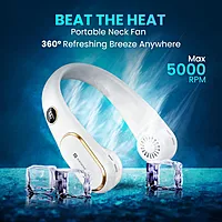 Portronics Gobreeze – Portable Neck Fan White is a lightweight, hands-free fan with adjustable speeds, perfect for outdoor comfort.