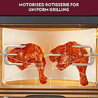 Borosil Prima 24 L Oven Toaster & Grill, Motorised Rotisserie & Convection Heating, 5 Heating Modes, Black