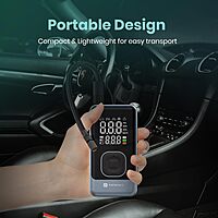 Portronics VAYU 8.0 Tyre Inflator – 4000mAh Portable | Digital Display | USB Output | Black |