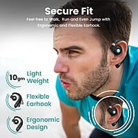 Portronics Harmonics Twins S14 Over Ear OWS Smart Wireless Earbuds with Mic,Secure & Flexible Earhook,15Hrs Playtime