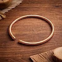 Pure Copper Kada Bracelet for Men & Women | Open Adjustable Copper Bangle | Plain Minimal Ayurvedic Kada
