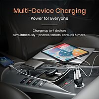 Portronics Car Power Quard 111W 4 Port Car Charger Dual Type-C PD & USB Fast Charging