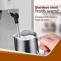 AGARO Regency Espresso Coffee Maker, Adjustable Pressure up to 20 Bars 1.2L Removable Water Tank, 1350W, White