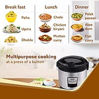 AGARO Regency Electric Rice Cooker, 5L Ceramic Coated Inner Bowl, Cooks up to 10 cups of Raw Rice, Automatic Cooking, Keep Warm Function