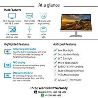 HP 24-Inch FHD LED Monitor delivers vibrant 1920x1080 visuals, sleek design, and versatile HDMI/VGA connectivity for work and entertainment.