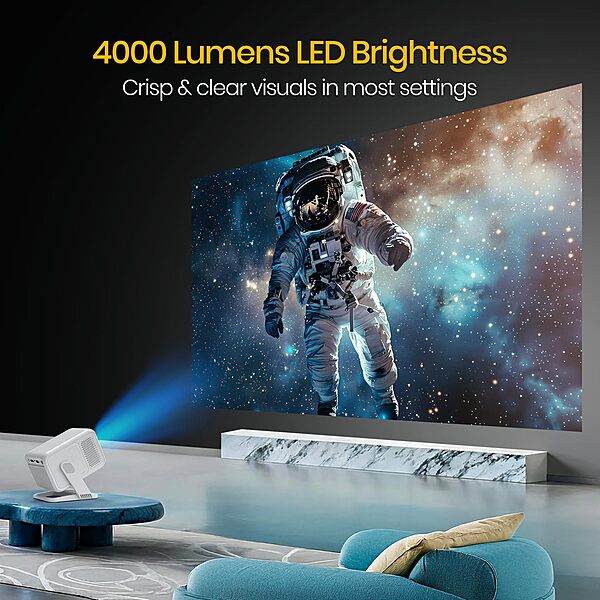 POR 2289 Beem 450	White	4000 Lumens LED,1080p, 5W In-built Speaker, Android, Remote	85286900	01Year