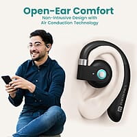 Portronics Harmonics Twins S14 Over Ear OWS Smart Wireless Earbuds with Mic,Secure & Flexible Earhook,15Hrs Playtime