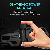 Portronics 80W Dual Output Car Charger Type-C PD & USB Fast Charging with LED Indicator Black