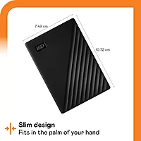 WD My Passport 1TB Portable External HDD, USB 3.0, Encrypted, Auto Backup, Black