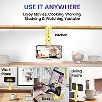 Portronics Mobot Clip – Yellow 360° Phone Stand offers versatile viewing angles with its adjustable design. Perfect for hands-free video calls, streaming, and more. Compact and portable for easy use.