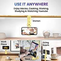 Portronics Mobot Clip Mobile Holder with 360° Adjustable Angles, Light Weight, Pocket Friendly, Mobile Stand for Table