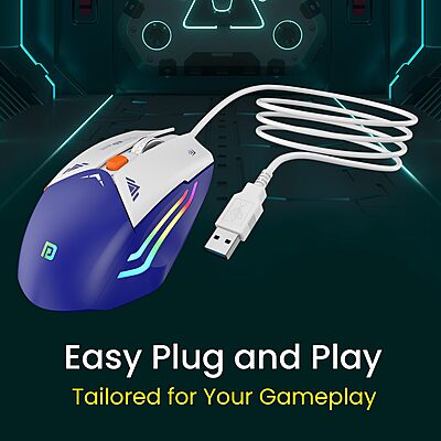 Portronics Vader Gaming Mouse – USB Wired | Blue | 1 Year Warranty