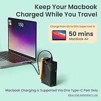 Portronics 3015 Halley 20000mAh Power Bank – 65W PD Fast Charge  | Laptop Compatible  Black