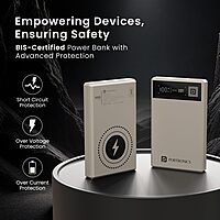 Portronics MagClick 10K – 15W Wireless 10000mAh Power Bank (Dark Grey) offers fast charging, sleek design, and portability. Ideal for on-the-go charging of smartphones and devices.