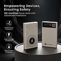 Portronics MagClick 10K – 15W Wireless 10000mAh Power Bank (Dark Grey) offers fast charging, sleek design, and portability. Ideal for on-the-go charging of smartphones and devices.