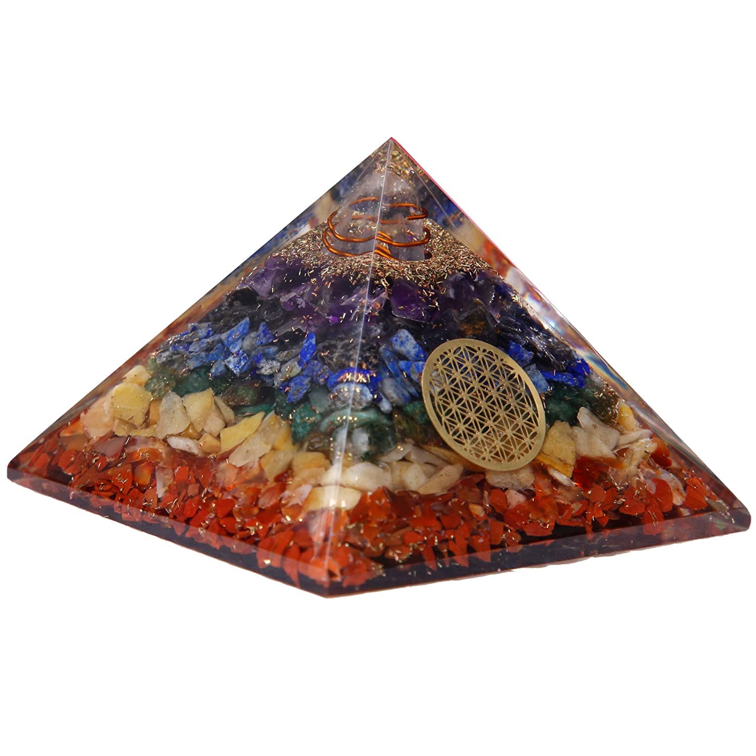 Seven Chakra Orgonite Pyramid