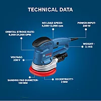 BOSCH GEX34-150AE RANDOM ORBITAL SANDER(06013728F0)