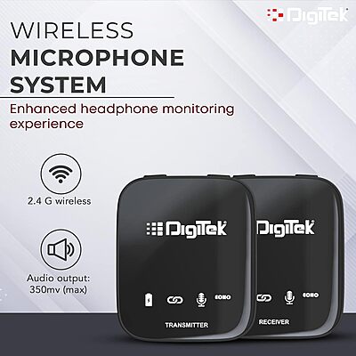 Digitek® (DWM 101 Wireless Microphone System with ANC Noise Reduction, 360° Sound Capture Digitek® (DWM 101 Wireless Microphone System with ANC Noise Reduction, 360° Sound Capture