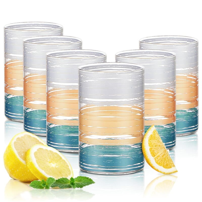 Borosil Artisan Glance 295 ml 6 pcs Set Transparent Drinking Glass |Borosilicate Glass Tumblers for Water, Cold Drinks, Juice| Flame Proof, Microwave & Dishwasher Safe | for Daily use & Gifting