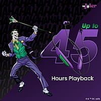 ZEBRONICS DC JOKER edition YOGA N3 with 46 Hours backup, Bluetooth v5.2 Wireless Neckband, ENC Calling, Gaming mode (Upto 50ms), Voice assistant, Dual pairing, Splash proof and Type C