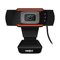 Frontech E-CAM FT-2255 webcam with HD resolution, built-in mic, and plug & play USB—ideal for video calls, streaming, and remote work.