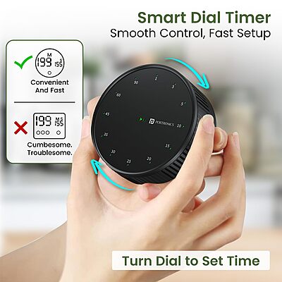 Portronics Tixie Countdown Timer (POR 2911) – 12 Timers | Magnetic | Auto Shutdown | Black