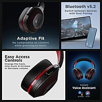 boAt Rockerz 425 Bluetooth Wireless Over Ear Headphones with Mic Signature Sound, Beast Mode for Gaming, Enx Tech, ASAP Charge, 25H Playtime, Bluetooth V5.2