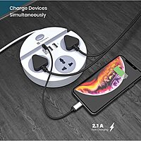 Portronics Power Plate 5 1500W Power Converter with 3 AC Sockets & 3 USB Ports White