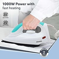 AGARO Grand Electric Dry Iron, 1000W, Non- Stick Coated Sole Plate